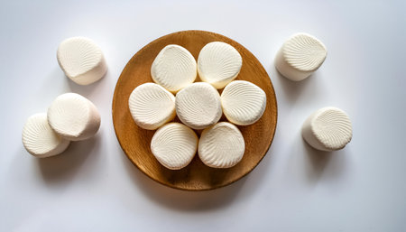 marshmallows, isolated on a clean white backgroundの写真素材