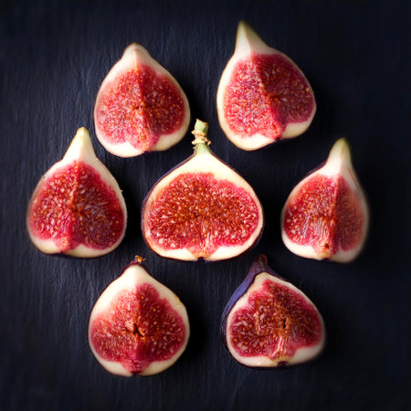Figs fruit, Creative background design with food theme, focus on the pile of fresh Figs fruitの写真素材