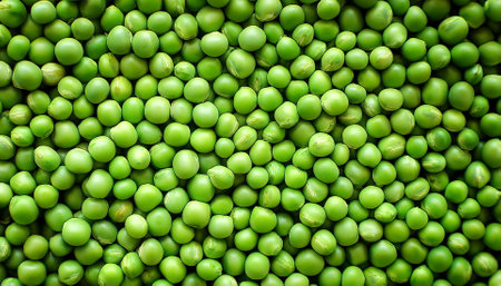 Peas Vegetables, Creative background design with food theme, focus on the pile of fresh Peasの写真素材
