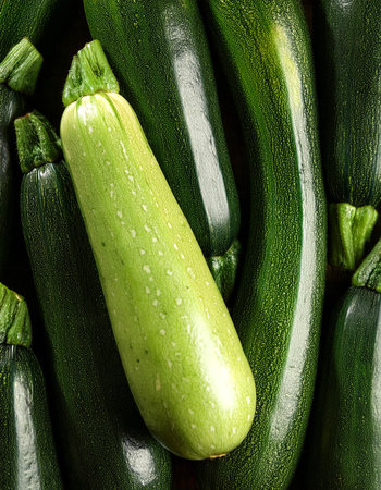 Zucchini Vegetables, Creative background design with food theme, focus on the pile of fresh Zucchini Vegetablesの写真素材