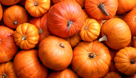 pumpkin fruit, Creative background design with food theme, focus on the pile of fresh pumpkin fruit