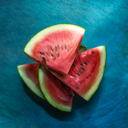 Watermelon, Creative background design with food theme, focus on the pile of fresh Watermelonの写真素材