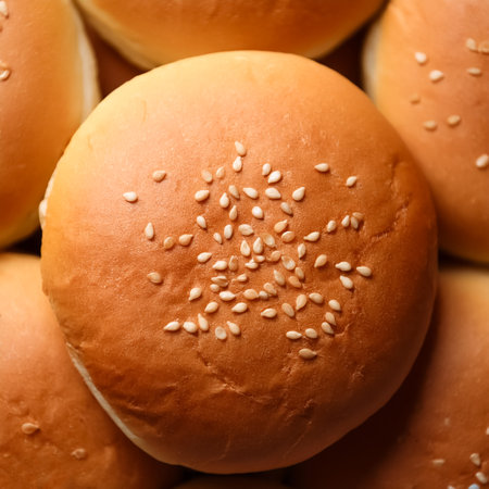 hamburger bread bun pattern texture backgroundの写真素材