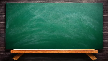 close up of an empty school green chalkboardの写真素材