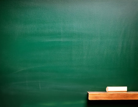 close up of an empty school green chalkboardの写真素材