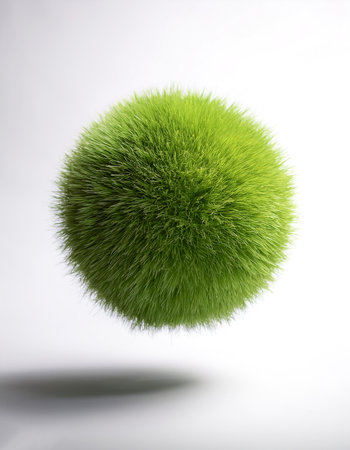 patch of grass floating or flying isolated white backgroundの写真素材