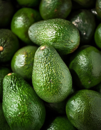 Fresh a pile of close-up Some avocado, alligator pear or avocado pear texture, pattern backgroundの写真素材