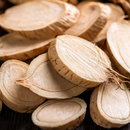 Fresh a pile of close-up Some ginseng texture, pattern backgroundの写真素材