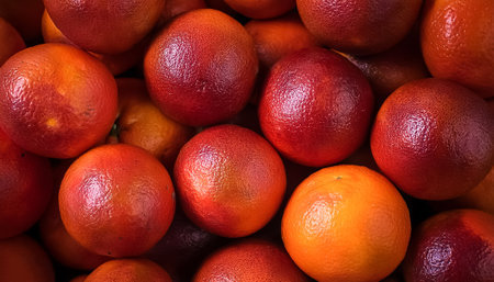 Fresh pile of close-up red blood orange texture, pattern backgroundの写真素材