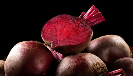 Fresh close-up Red beetroot texture, pattern backgroundの写真素材