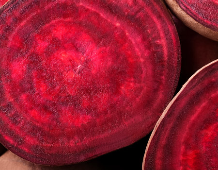 Fresh close-up Red beetroot texture, pattern backgroundの写真素材