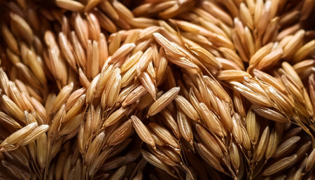 Fresh a pile of close-up Some rice ear texture, pattern background.の写真素材