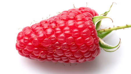 raspberry, isolated on a white backgroundの写真素材