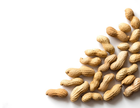 peanuts pattern with side position provides copy space for text. background concept isolated white