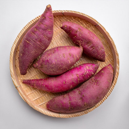 purple sweet yam, isolated on a clean white backgroundの写真素材