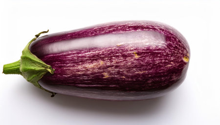 purple eggplant, isolated on a clean white backgroundの写真素材