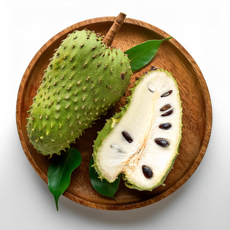 Soursop, isolated on a clean white backgroundの写真素材