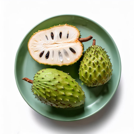 Soursop, isolated on a clean white backgroundの写真素材