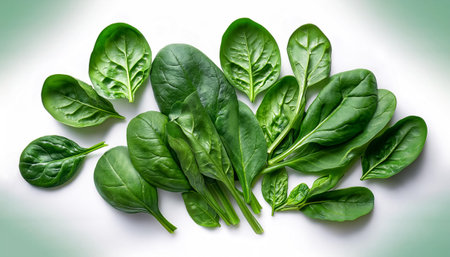 Spinach, isolated on a clean white backgroundの写真素材
