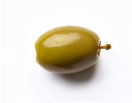 olive, isolated on a clean, smooth white backgroundの写真素材