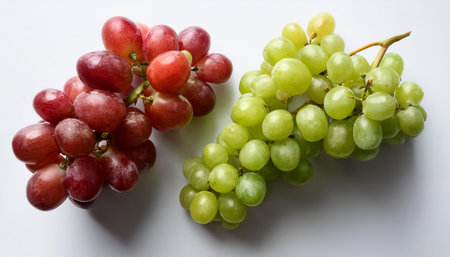 red and green grapes, isolated on a clean white backgroundの写真素材