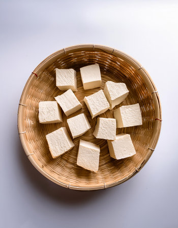 tofu, isolated on a clean white backgroundの写真素材