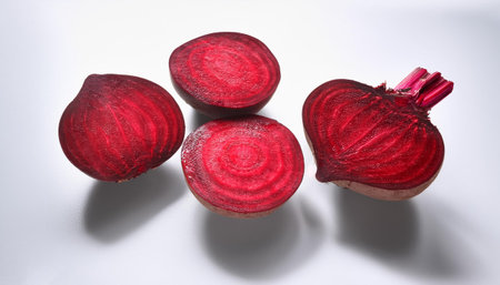 Red beetroot, isolated on a clean white backgroundの写真素材
