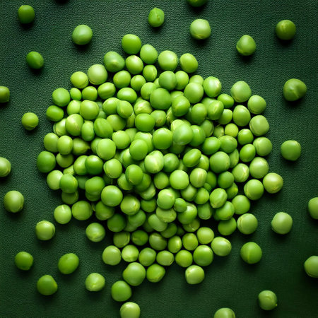 Peas Vegetables, Creative background design with food theme, focus on the pile of fresh Peas