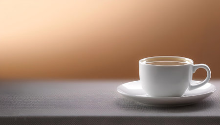 Cup of coffee isolated on minimalis backgroundの写真素材