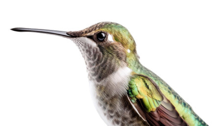 Hummingbird isolated on white backgroundの写真素材