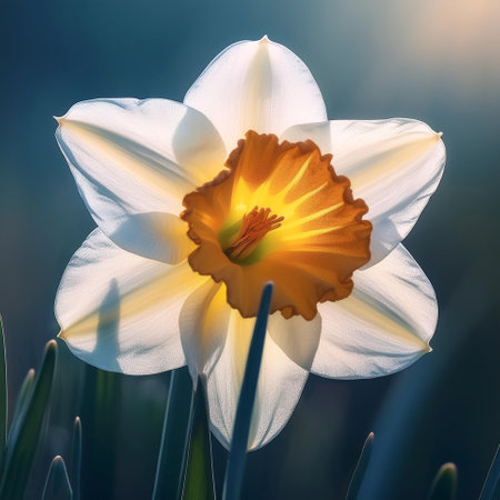 Fresh Daffodil flower on natural background