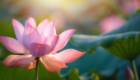 Fresh Lotus flower on natural backgroundの写真素材