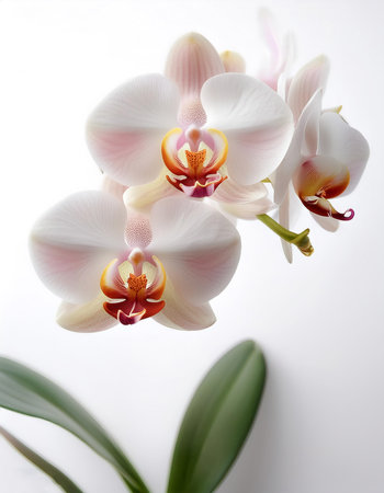 Fresh Orchid flower isolated whiteの写真素材