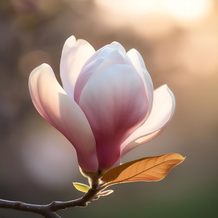 Fresh Magnolia flower on natural backgroundの写真素材