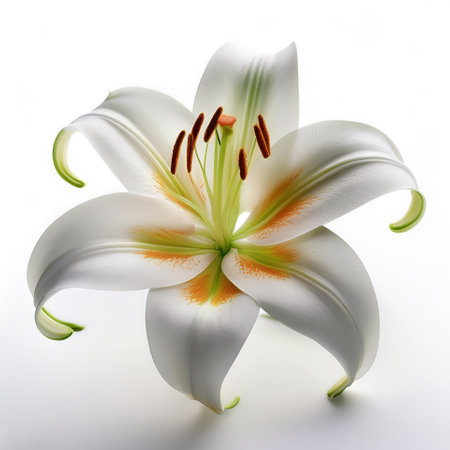 Fresh Lily flower isolated whiteの写真素材