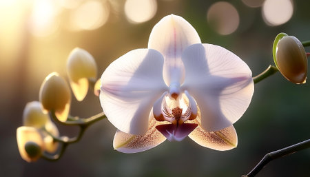 Fresh Orchid flower on natural backgroundの写真素材