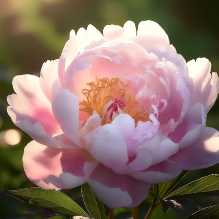 Fresh Peony flower on natural backgroundの写真素材