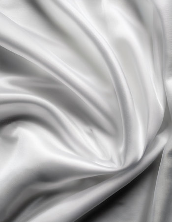 abstract background of white luxurious fabric or liquid waves or wavy folds of silk grunge texture of satin velvet materialの写真素材