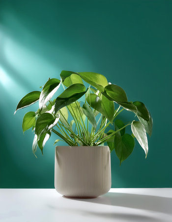 Epipremnum aureum plant on minimalisの写真素材