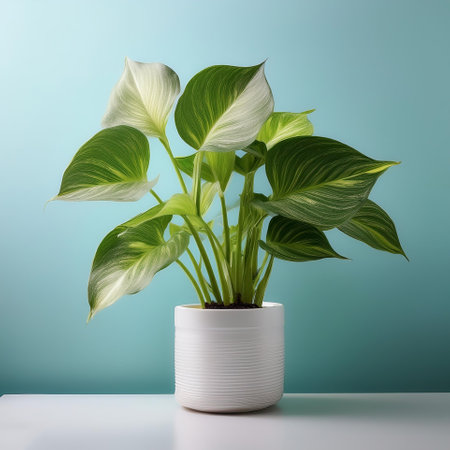 Epipremnum aureum plant on minimalisの写真素材