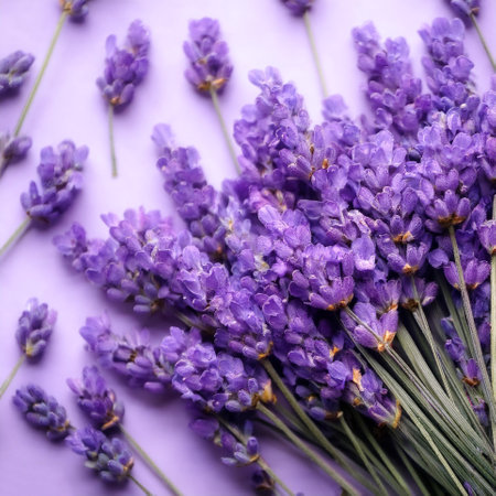 Fresh Lavender flower pattern texture backgroundの写真素材