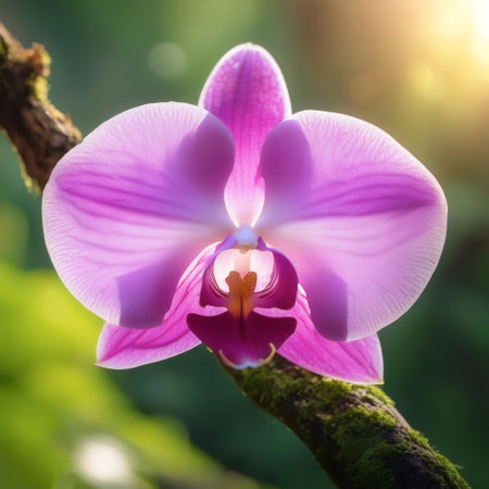 Fresh Orchid flower on natural backgroundの写真素材