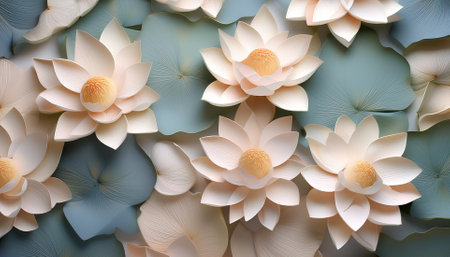 Fresh Lotus flower pattern texture backgroundの写真素材