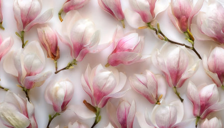 Fresh Magnolia flower pattern texture backgroundの写真素材