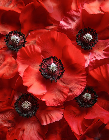 Fresh Poppy flower pattern texture background