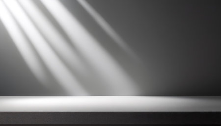 gray background for product presentation with beautiful lights and shadowsの写真素材