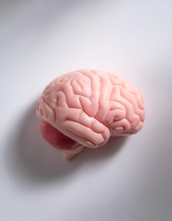 human brain isolated on light whiteの写真素材