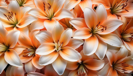 Fresh Lily flower pattern texture backgroundの写真素材
