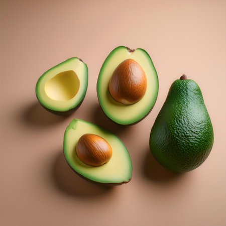 Avocado, isolated on a pastelの写真素材