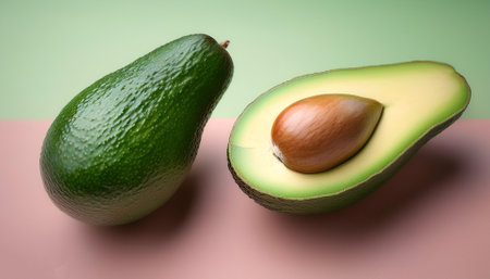 Avocado, isolated on a pastel